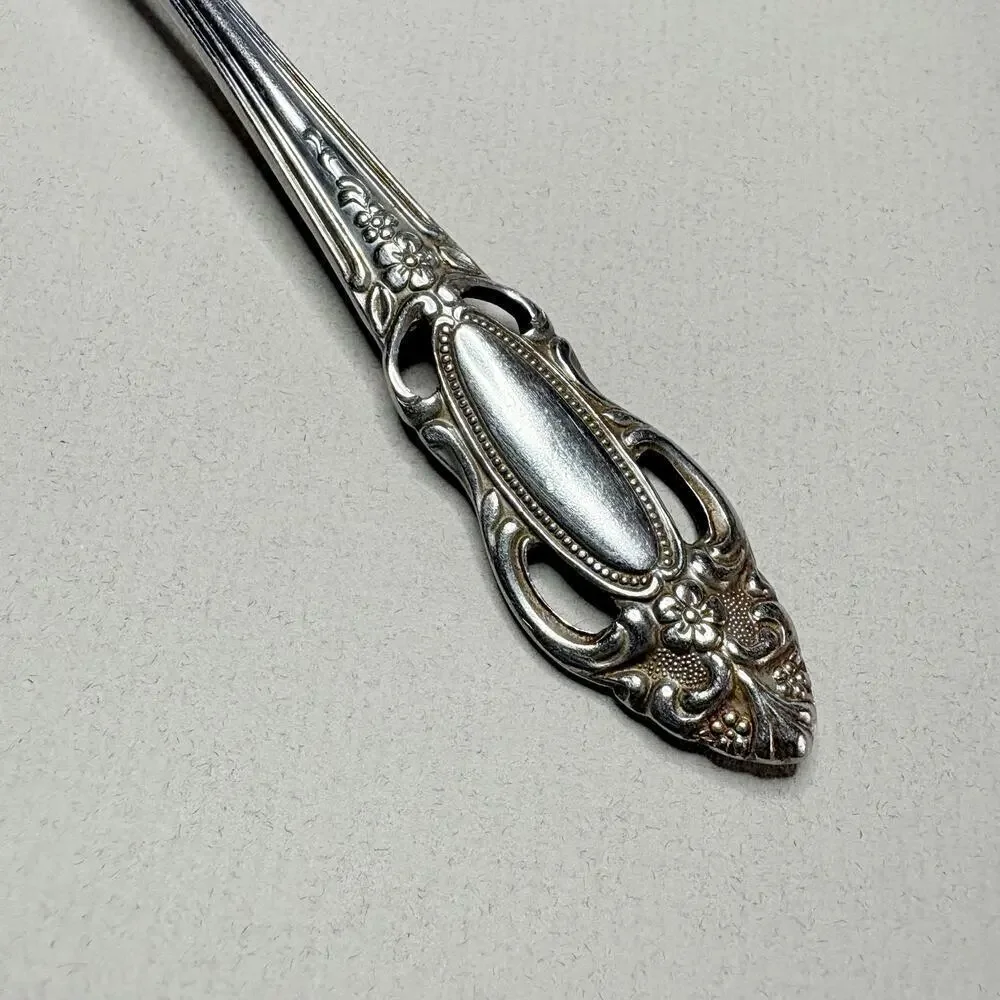 United Silver Co Artistic Rose Place/Oval Soup Spoon Stainless 4pcs Pierced